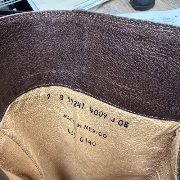 Frye Brown Leather Over the Knee Buckle Accent Heeled Boots Women's Size… - Picture 6 of 9